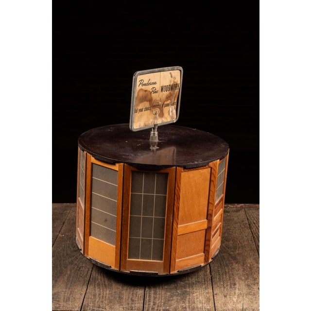 American Vintage "Ponderosa Pine Woodwork" Revolving Panel Door Pos Countertop Display For Sale - Image 3 of 9