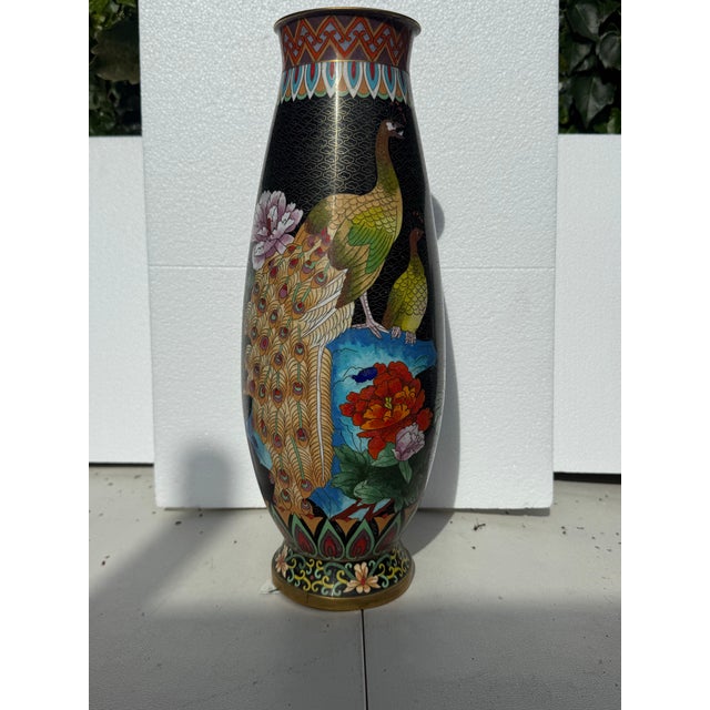 Mid 20th Century Chinese Cloissone Vase. Rare Form For Sale In San Diego - Image 6 of 12