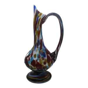 1950s Fratelli Toso Murano Hand-Blown Art Glass Pitcher Vase