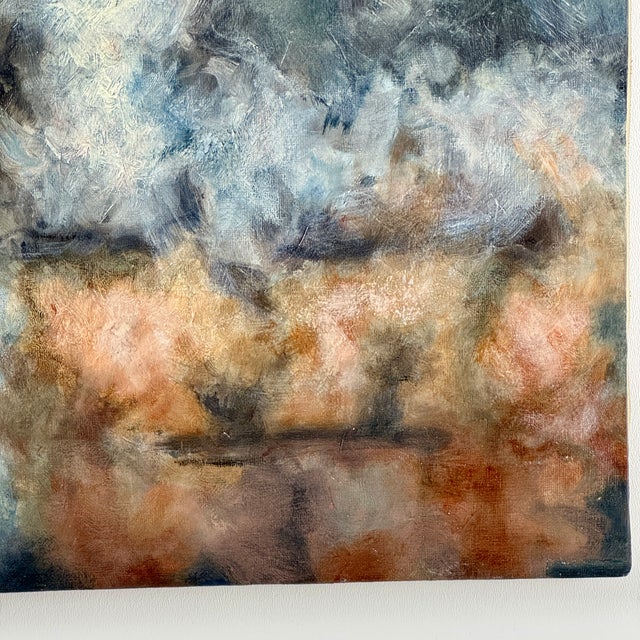 Textile 1980s Clark Murray Oil on Canvas Abstract Sky Scene Painting, 2 of 5 For Sale - Image 7 of 8