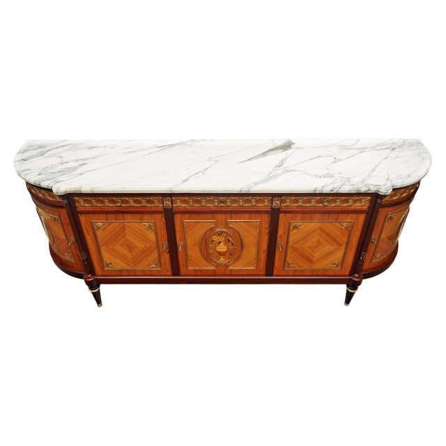 Wood Louis XVI Grand Buffet Enfilade For Sale - Image 7 of 9