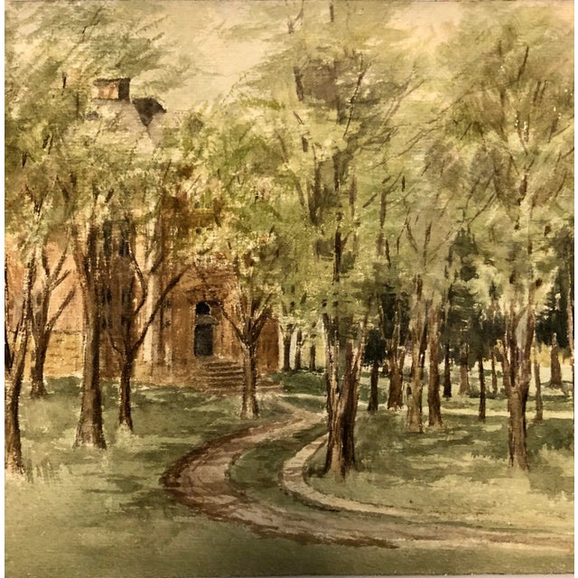 Green Watercolor 1906 ‘Country Lane’ Art by Realist E.Swain For Sale - Image 8 of 12