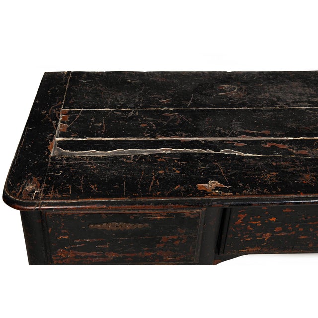 French Provincial Desk in Ebonized Polychrome, Late 18th Century For Sale - Image 6 of 17