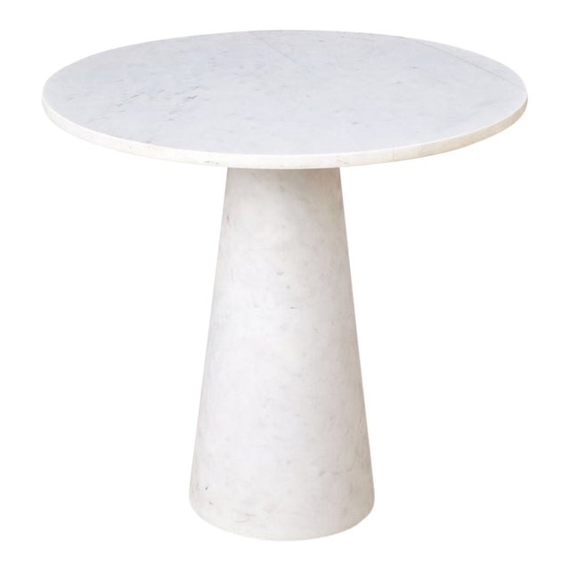 Sculptural Marble Pedestal Table in the Style of 1970 Angelo Mangiarotti For Sale