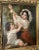 Antique Victorian Continental Gilt Framed Genre Scene Oil Painting Mother & Child picking grapes. In good original...