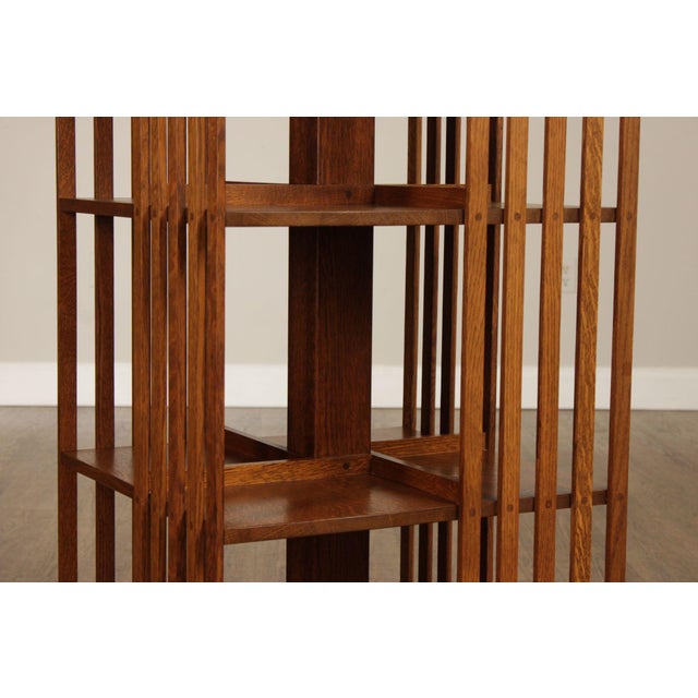 Stickley Mission Collection Oak Revolving Bookcase For Sale - Image 11 of 12