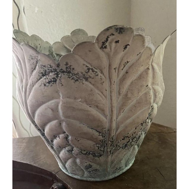 Mid 20th Century Planter. Mid 20th Century French Country Distressed Metal Planter For Sale - Image 5 of 8