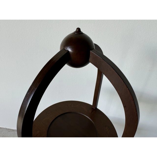 Vintage Mahogany Three- Tier Muffin Plant Stand For Sale In Miami - Image 6 of 12