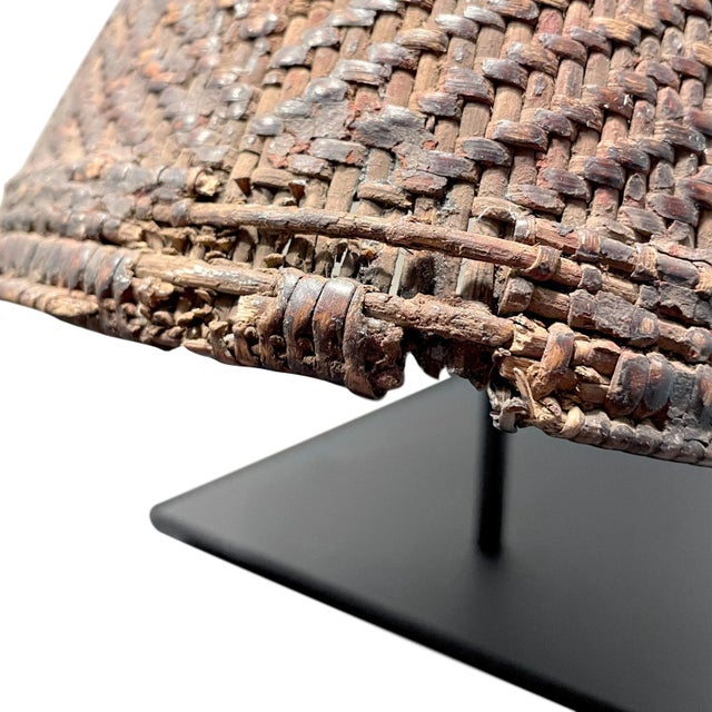 Textile Antique African Lugbara Women's Rain Hat For Sale - Image 7 of 8