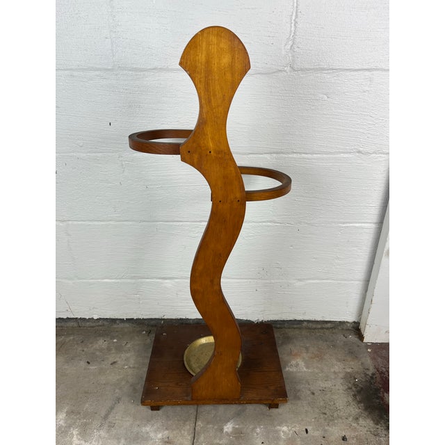 Wood Vintage Mid Century Whimsical Bentwood Stick Umbrella Stand For Sale - Image 7 of 9