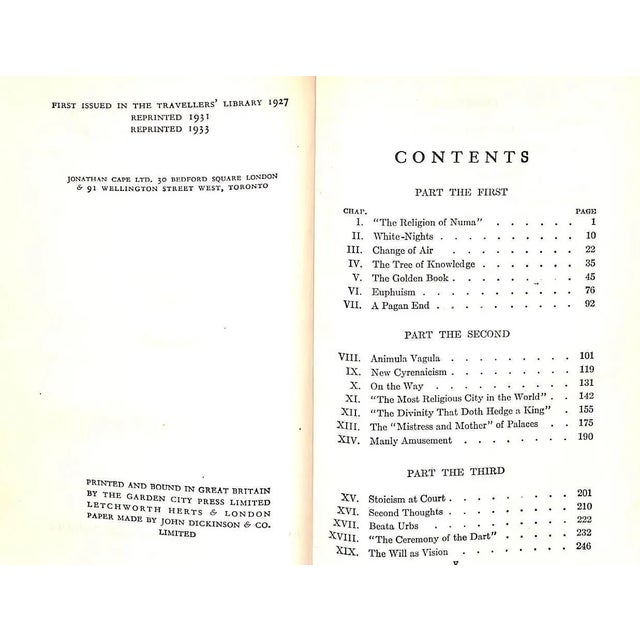 Traditional "Marius the Epicurean: His Sensations and Ideas" 1933 Pater, Walter For Sale - Image 3 of 6