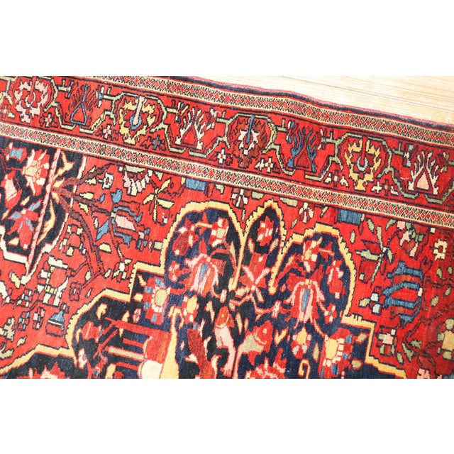Red Antique Persian Sarouk Ferehan Scatter Rug - 3'5" x 4'10" For Sale - Image 8 of 10