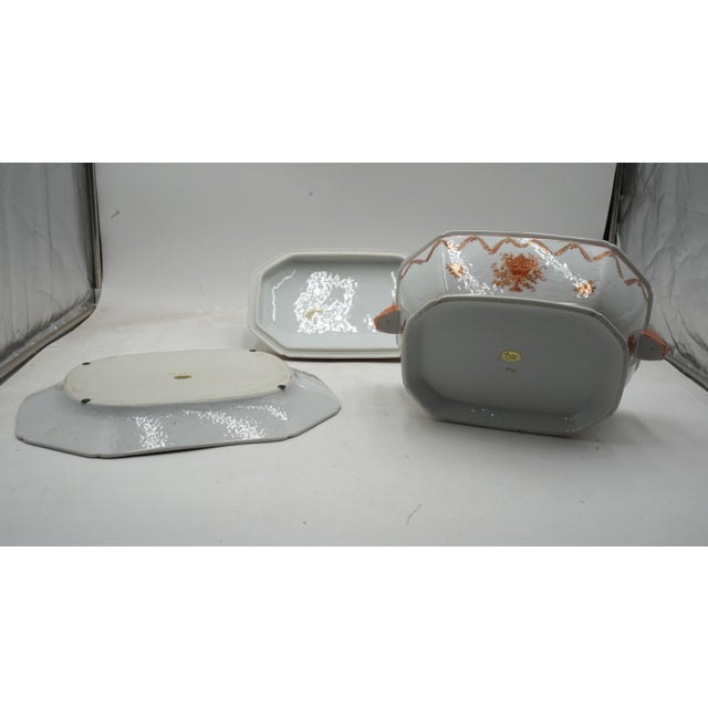 1980s Andrea by Sadek Porcelain Soup Tureen & Plate For Sale - Image 14 of 15