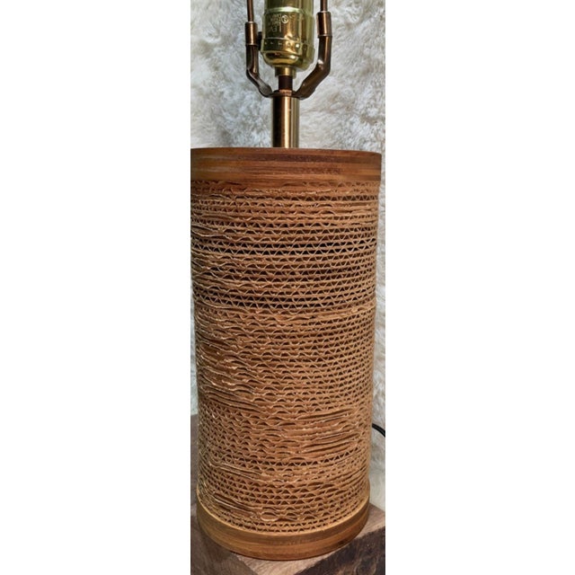 Beige Mid 20th Century Mid Century Modern Gregory Van Pelt Cardboard and Wood Lamp For Sale - Image 8 of 11