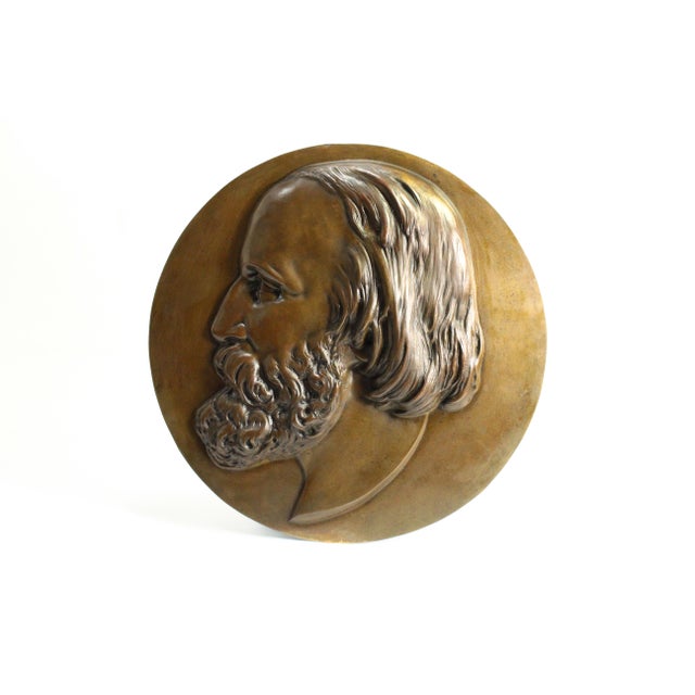 An impressive large bronze roundel It portrays Giuseppe Garibaldi, facing left Excellent representation with great detail...