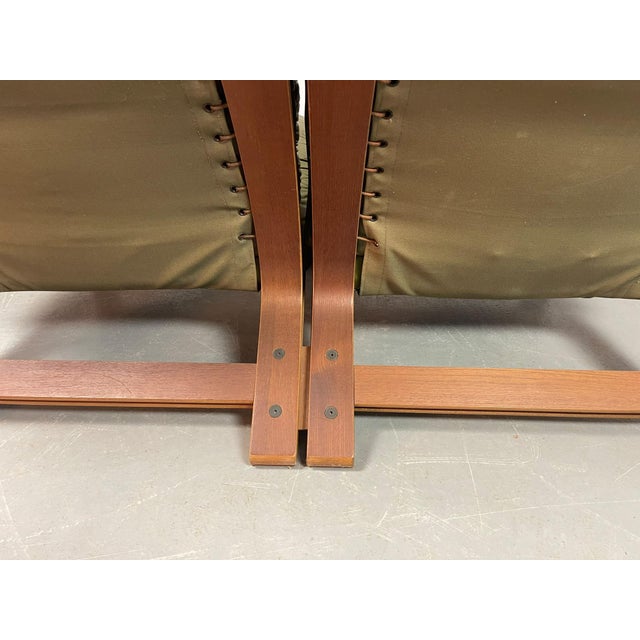 Vintage Scandinavian Two-Seater Ry-Wing Lounge Sofa in Olivegreen Leather by Elsa and Nordahl Solheim for Rybo Rykken & Co, 1960s For Sale - Image 15 of 18