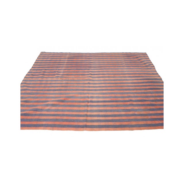 Striped Vintage Decorative Kilim Rug - 5`6″ X 6`11″ For Sale - Image 4 of 6
