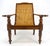 Solid Turned Teak Mid Century Modern Cane Back Lounge Chair MINT For Sale - Image 12 of 18