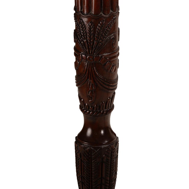 Traditional 1980s Councill Furniture Georgian Rice Carved Mahogany Queen Size Poster Bed For Sale - Image 3 of 12