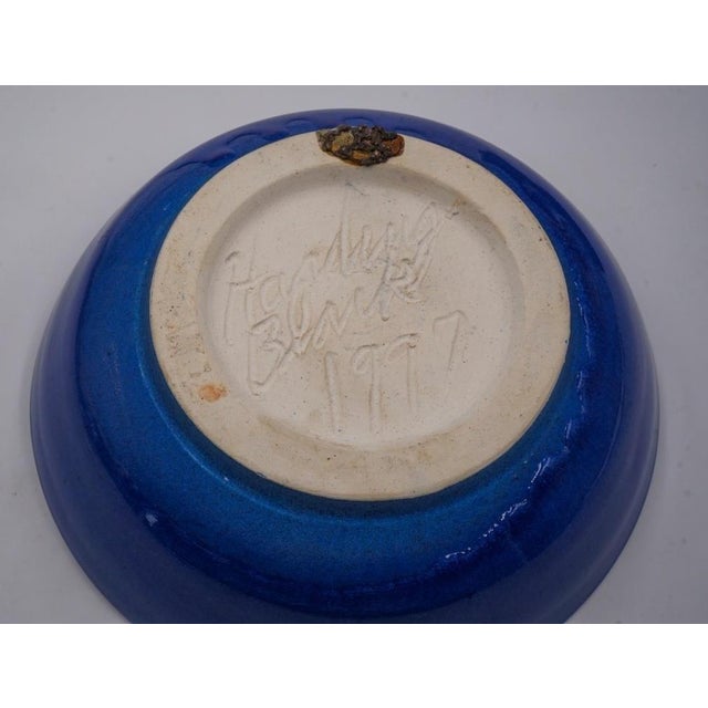 Contemporary 1997 Harding Black Pottery Bowl Red Blue Crystalline Starburst Glaze For Sale - Image 3 of 6