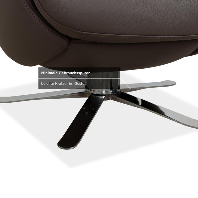 Grey Taupe Joop 8115 Leather Armchair with Manual Function For Sale - Image 5 of 8