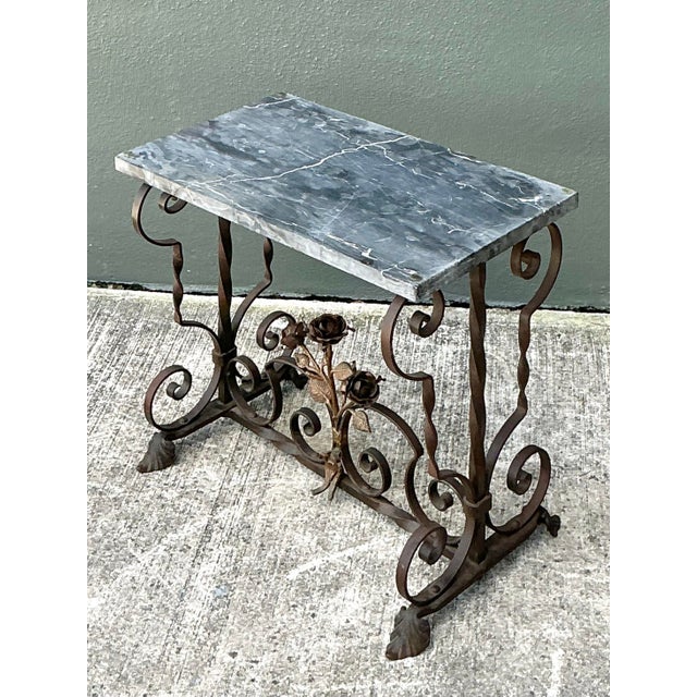 Vintage Addison Mizner Stone Top Table For Sale - Image 11 of 12