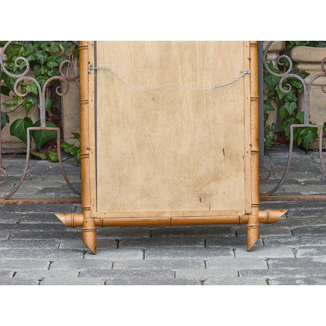 French Faux Bamboo Wall Mirror with Projecting Corners, circa 1900 For Sale - Image 4 of 12