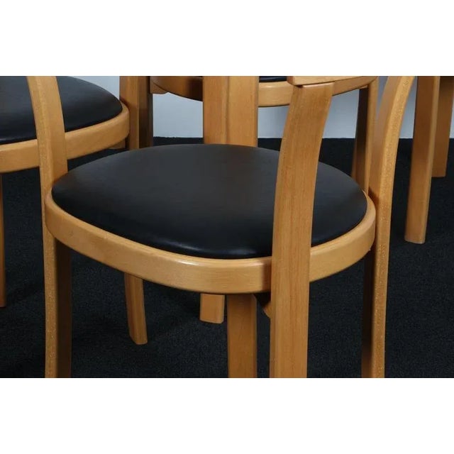 Dining Chairs in Beech and Leather from Farstrup, 1960s, Set of 4 For Sale - Image 6 of 9