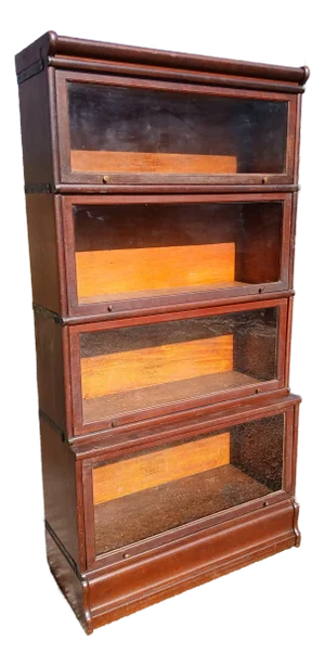 Antique Wernicke 4 Sections Step Back Barrister Bookcase Quarter Sawn Oak 1897