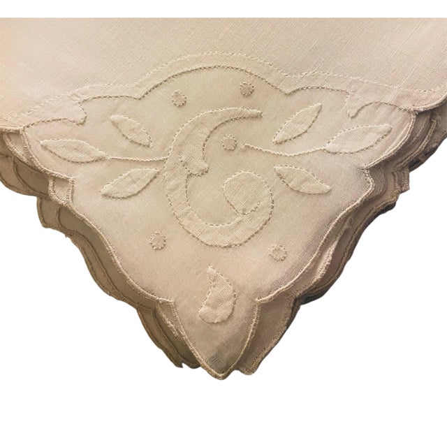 Vintage Madeira Linen Placemats and Napkins, Set of 16 For Sale - Image 9 of 9