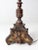 This is a very rare antique carved wood floor lamp with stained glass shade. The three-quarter lamp features a wooden...