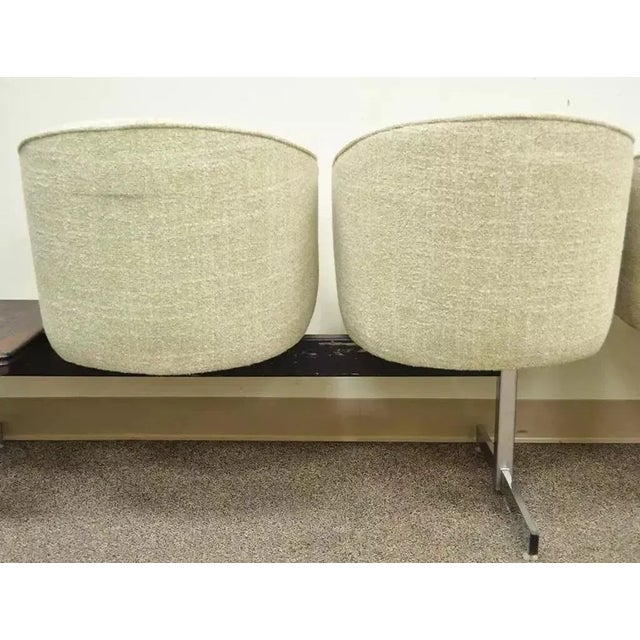 Mid Century Danish Modern Club Chair Sectional Sofa Set With Rosewood End Tables For Sale - Image 9 of 12