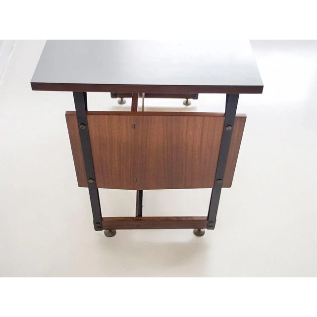 Wooden Writing Desk with Metal Structure, Italy, 1960s For Sale - Image 12 of 16