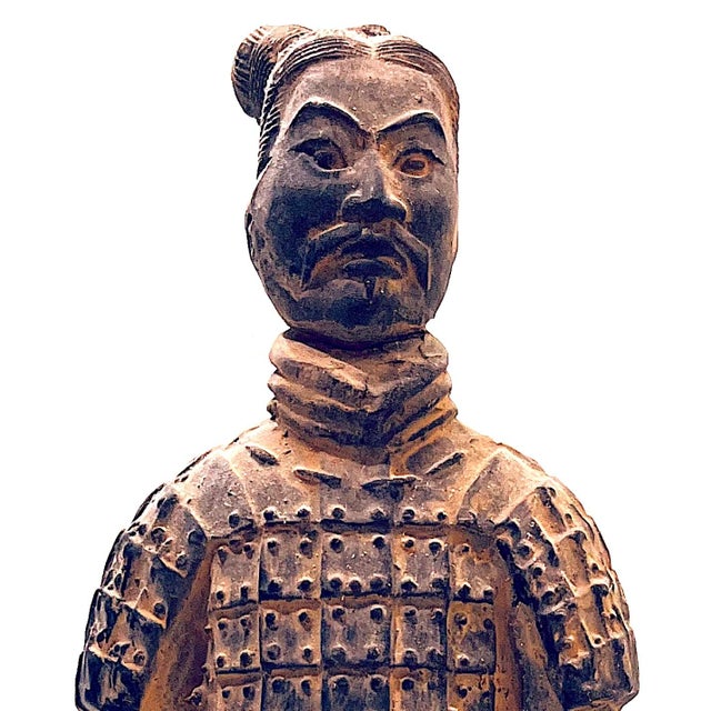1980's Large Chinese Terracotta Tang Warriors and Horse Figures Set - 3 Pieces For Sale - Image 6 of 14