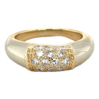 Vintage Van Cleef & Arpels, Diamond "Philippine" Ring, 18k Yellow and White Gold, Size 6.5 For Sale
