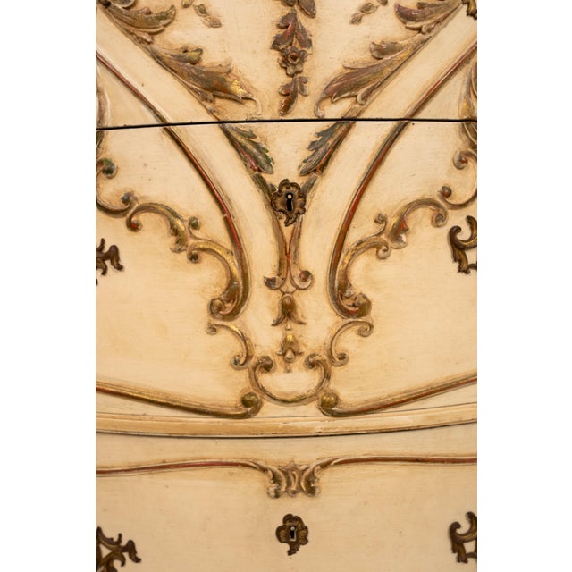 Antique 19th Century Cherub Carved Painted High Chest of Drawers For Sale - Image 13 of 18