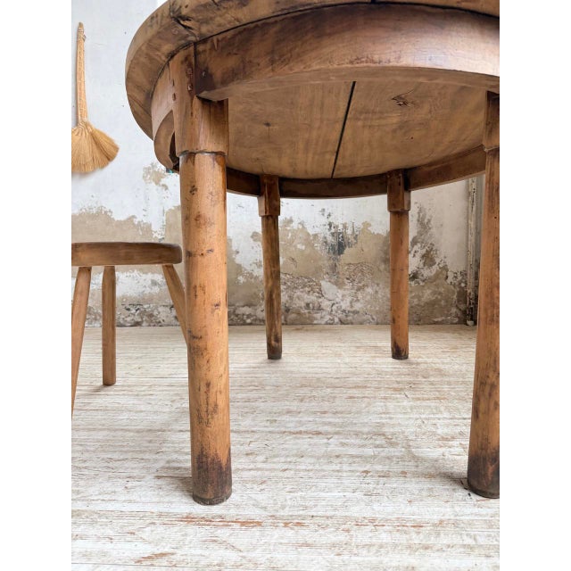 Oval Walnut Farmhouse Table, 1950s For Sale - Image 16 of 18