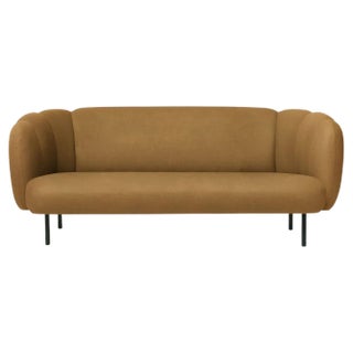 Caper 3 Seater Sofa in Olive with Stitches by Warm Nordic For Sale
