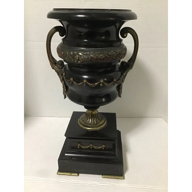 Black 19th Century French Louis Philippe Style Bronze & Black Marble Urn Vessel For Sale - Image 8 of 8