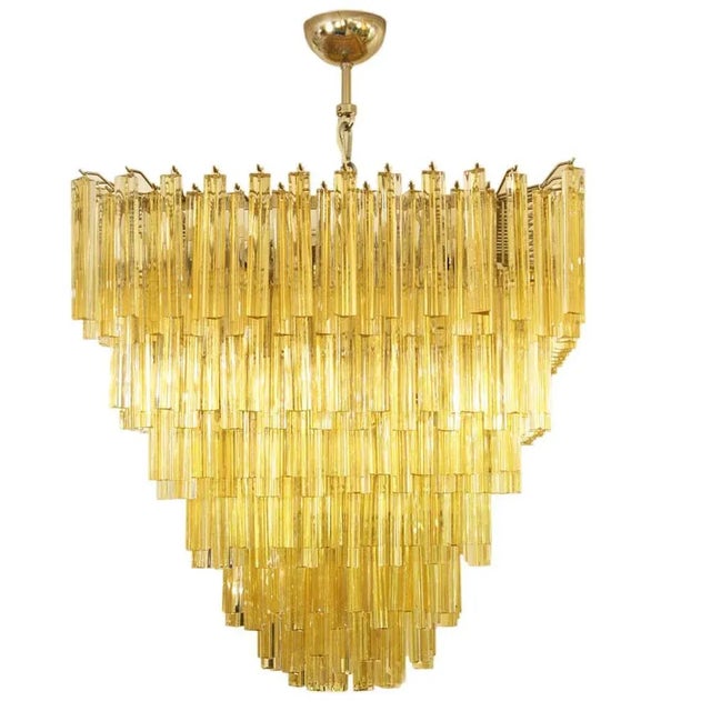 Venini Amber Triedri Ceiling Lamp from Venini, 1960s For Sale - Image 4 of 6