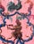 Pair of Vintage Large Continental European Chinoiserie Oil on Leather Panel Paintings For Sale - Image 4 of 14