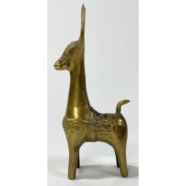 Vintage brass burro figure with nice saddle detail. Lovely patina.