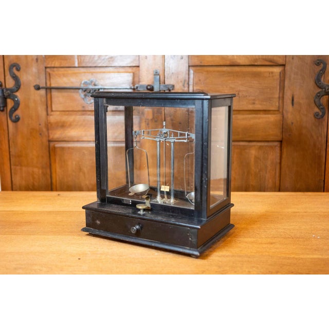 Wood 20th Century French Glass Case Scale For Sale - Image 7 of 13