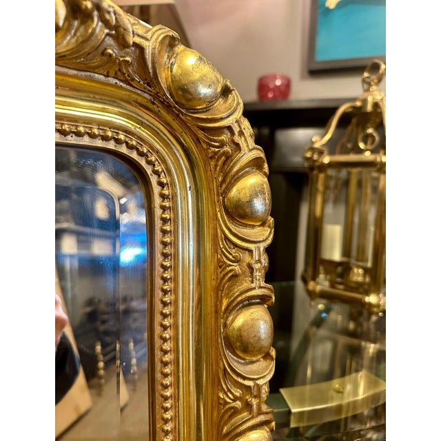 Antique French Ornate Gold Gilt Mirror, 1850 For Sale - Image 10 of 15