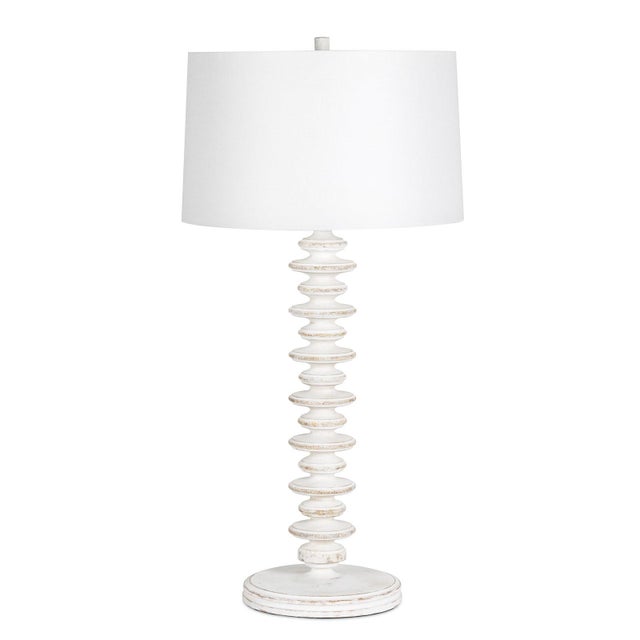 Fishbone Buffet Lamp, White Wash For Sale In Detroit - Image 6 of 6