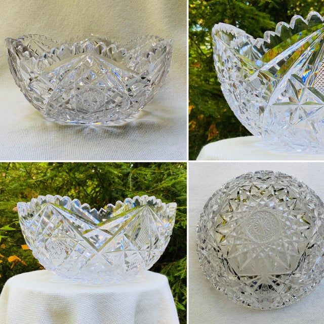 French Cut Crystal Salad Bowl - Late 19th Century c.1880 For Sale - Image 11 of 18