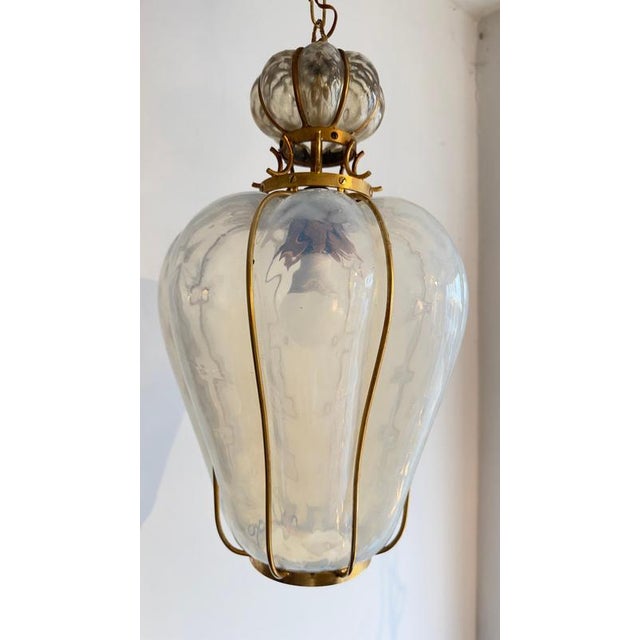 Mid-Century Murano Glass Pendant Lamp attributed to Barovier & Toso, Italy, 1960s For Sale - Image 3 of 12