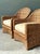 Wood Vintage Braided Rattan Lounge Chairs - Pair For Sale - Image 7 of 18