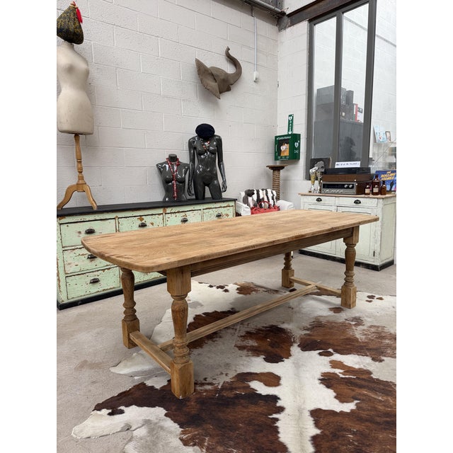 Oak Farmhouse Table, 1960s For Sale - Image 4 of 9