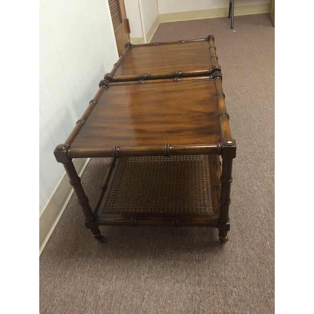 Vintage Faux Bamboo & Cane Side Tables A Pair Chairish